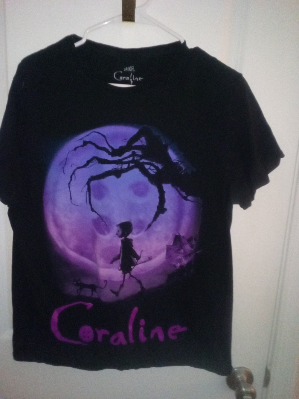 Coraline Black & Purple Graphic Tee